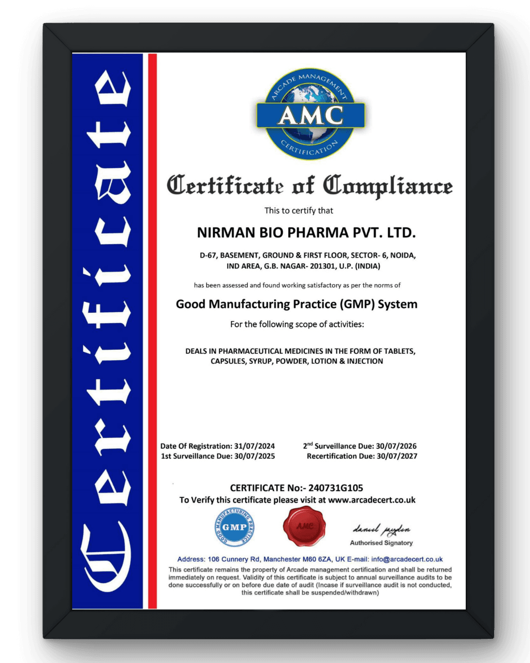 AffordPill Quality Certification AffordPill healthcare quality certificate