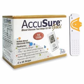 AccuSure Gold Blood Glucose Test Strip 50's image